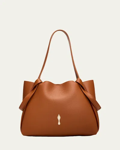Christian Louboutin Bettina Small Leather Tote Bag In Brown