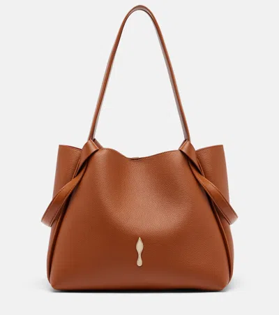 Christian Louboutin Bettina Small Leather Tote Bag In Brown