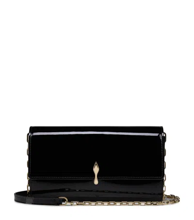 Christian Louboutin Bettina Soft Patent Wallet-on-chain In Black