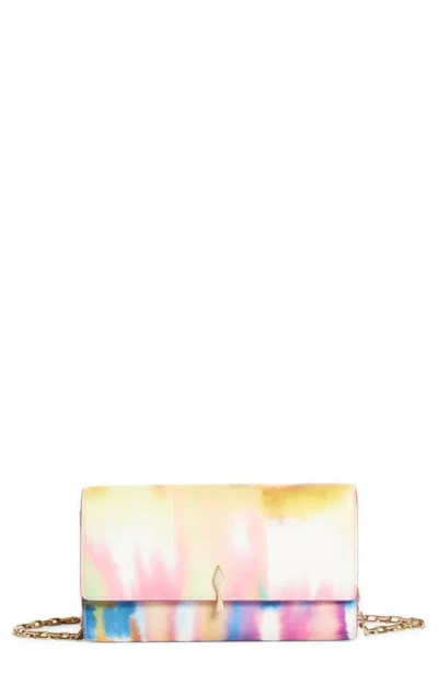 Christian Louboutin Bettina Tie Dye Patent Leather Wallet On A Chain In M023 Multi/gold