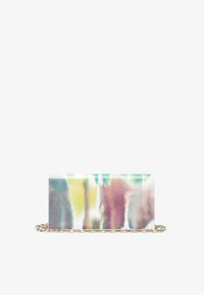 Christian Louboutin Bettina Tie-dye Patent Leather Clutch In Multi