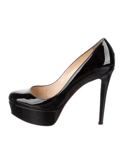 Pre-owned Christian Louboutin Bianca 120 Patent Leather Pumps In Black
