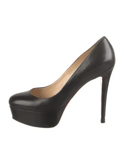 Pre-owned Christian Louboutin Bianca 140 Leather Pumps In Black