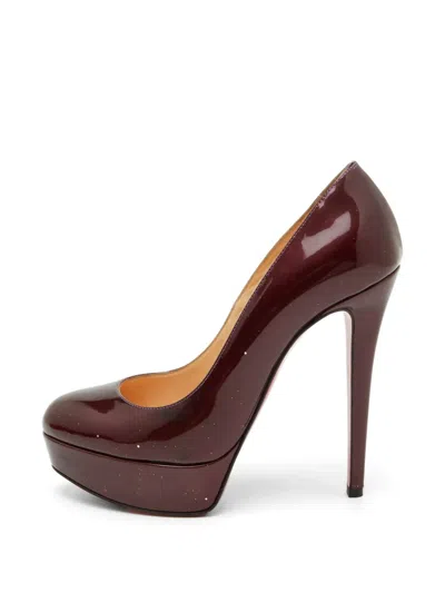 Pre-owned Christian Louboutin Bianca Leather Heeled Pumps In Red