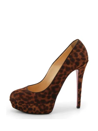 Pre-owned Christian Louboutin Bianca Leopard-print Pumps In Brown