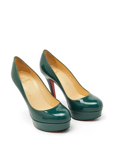 Pre-owned Christian Louboutin Bianca Platform Pumps In Green