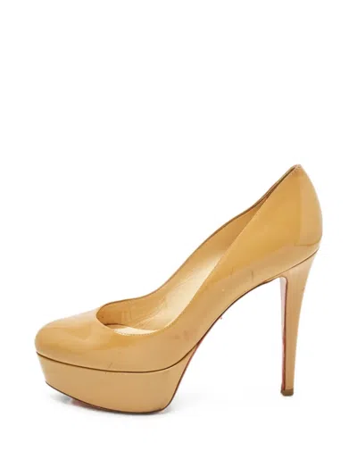 Pre-owned Christian Louboutin Bianca Platform Pumps In Neutral