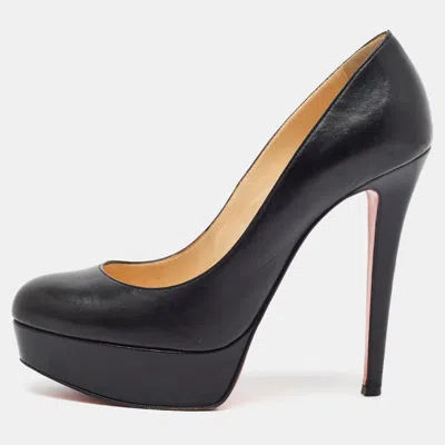 Pre-owned Christian Louboutin Bianca Size 37 Black Leather Platform Pumps