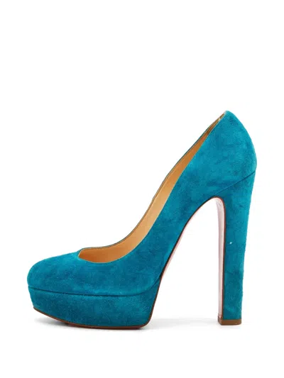 Pre-owned Christian Louboutin Bibi Platform Pumps In Blue