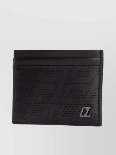 Christian Louboutin Bifold Perforated Wallet Design In Black