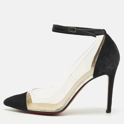 Pre-owned Christian Louboutin Bis Un Bout Size 37 Transparent/black Pvc And Suede Pumps