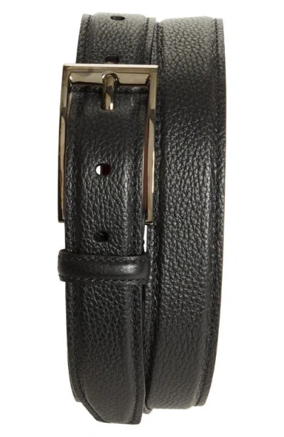 Christian Louboutin Bizz Leather Belt In Black/loubi/gun Metal