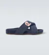 Christian Louboutin Men's Bizzu Sponge Cotton Criss-cross Slides