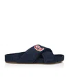Christian Louboutin Bizzu Logo Patch Slide Sandal In Blue