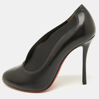 Pre-owned Christian Louboutin Black Band And Leather Toot Couverte Pumps Size 38