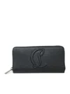 Christian Louboutin Black Calf By My Side Long Wallet In Black
