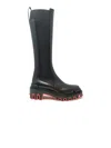Christian Louboutin Black Calf Leather Marchacroche Dune Botta Boots In Black