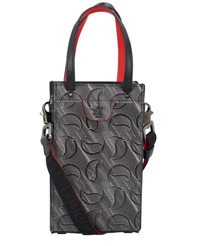 Christian Louboutin Black Canvas Monogram Ruistote Nano Tote (authentic Pre-  Loved) In Red
