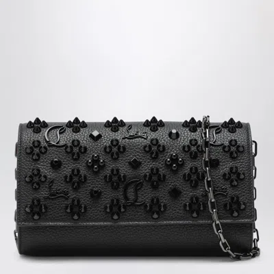 Christian Louboutin Black Clutch Paloma In Calfleather And Spikes Loubinthesky