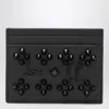 Christian Louboutin Black Kios Card Holder In Grained Leather With Studs By Loubinthesky In Black