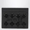 Christian Louboutin Black Kios Card Holder In Grained Leather With Studs By Loubinthesky In Black