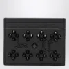 Christian Louboutin Black Kios Card Holder In Grained Leather With Studs By Loubinthesky In Black