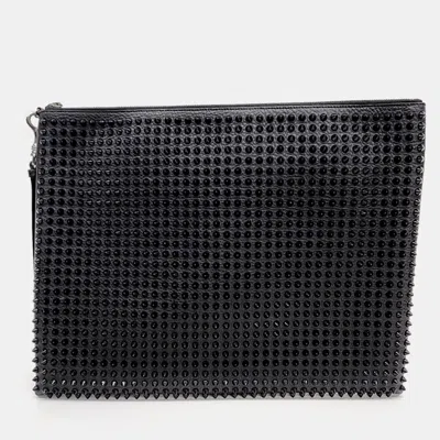 Pre-owned Christian Louboutin Black Leather Clutch