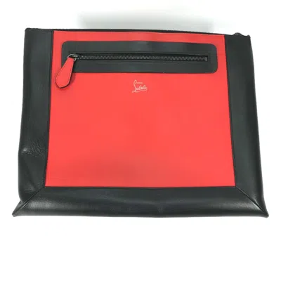 Pre-owned Christian Louboutin Black Leather Clutch Bag ()