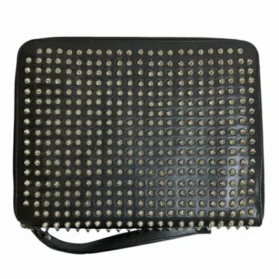 Pre-owned Christian Louboutin Black Leather Clutch Bag ()