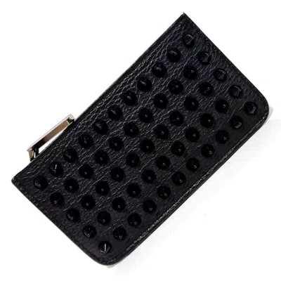 Pre-owned Christian Louboutin Black Leather Coin Purse/coin Case ()