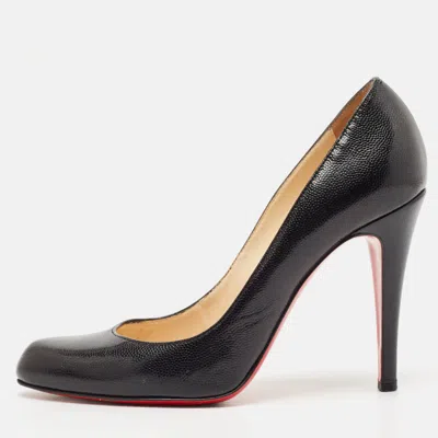 Pre-owned Christian Louboutin Black Leather Elisa Pumps Size 37