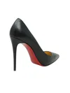 Christian Louboutin Black Leather Kate 100 Pumps In Multi