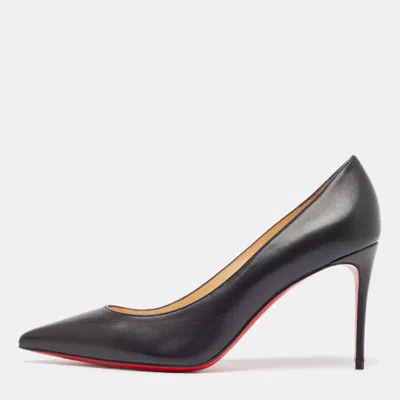 Pre-owned Christian Louboutin Black Leather Kate Pumps Size 40
