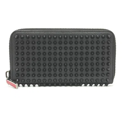 Pre-owned Christian Louboutin Black Leather Long Wallet (bi-fold) ()