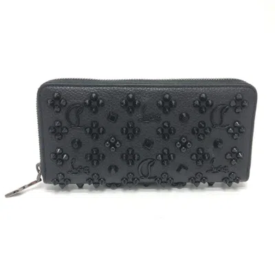 Pre-owned Christian Louboutin Black Leather Long Wallet (bi-fold) ()