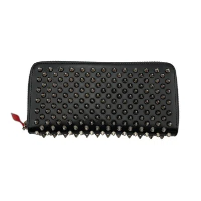 Pre-owned Christian Louboutin Black Leather Long Wallet (bi-fold) ()