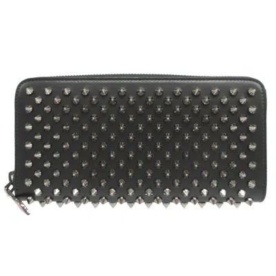 Pre-owned Christian Louboutin Black Leather Long Wallet (bi-fold) ()