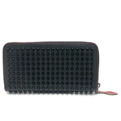 Pre-owned Christian Louboutin Black Leather Long Wallet (bi-fold) ()