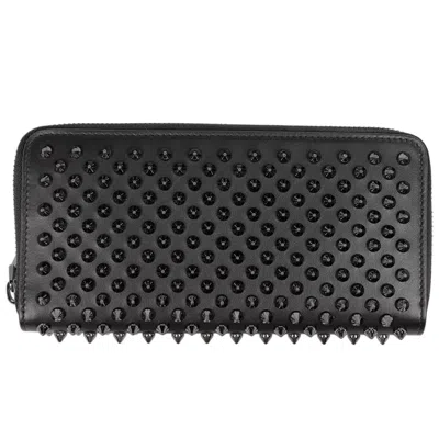 Pre-owned Christian Louboutin Black Leather Long Wallet (bi-fold) ()