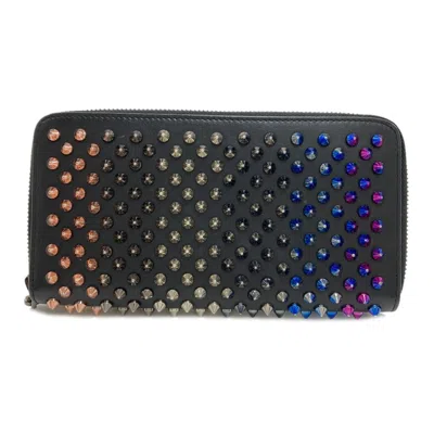Pre-owned Christian Louboutin Black Leather Long Wallet (bi-fold) ()