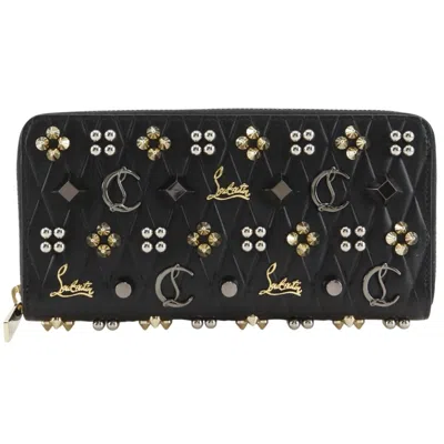 Pre-owned Christian Louboutin Black Leather Long Wallet (bi-fold) ()