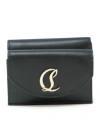 CHRISTIAN LOUBOUTIN BLACK LEATHER LOUBI54 WALLET