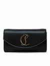 Christian Louboutin Black Leather Loubi54 Wallet On A Chain In Black