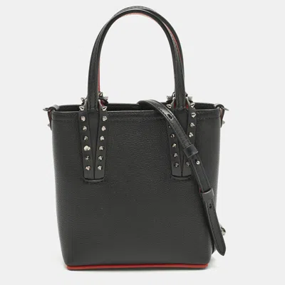 Pre-owned Christian Louboutin Black Leather Mini N/s Cabata Tote