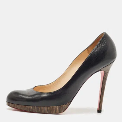 Pre-owned Christian Louboutin Black Leather Neofilo Platform Pumps Size 40