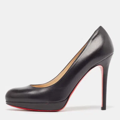 Pre-owned Christian Louboutin Black Leather New Simple Pumps Size 35.5