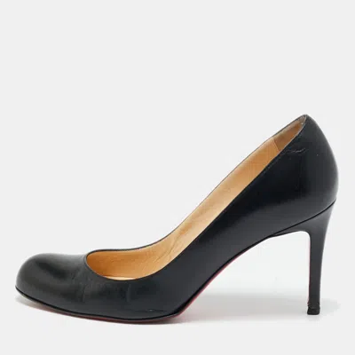 Pre-owned Christian Louboutin Black Leather New Simple Pumps Size 38.5