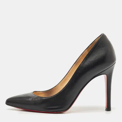 Pre-owned Christian Louboutin Black Leather Pigalle Pumps Size 34