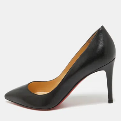 Pre-owned Christian Louboutin Black Leather Pigalle Pumps Size 35.5