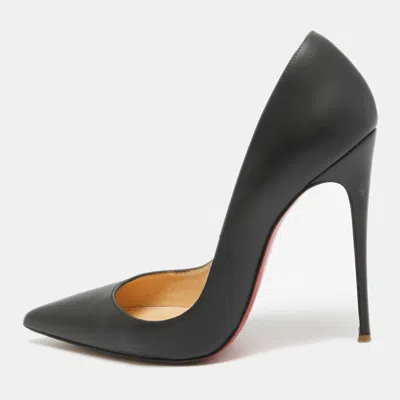 Pre-owned Christian Louboutin Black Leather Pigalle Pumps Size 36.5
